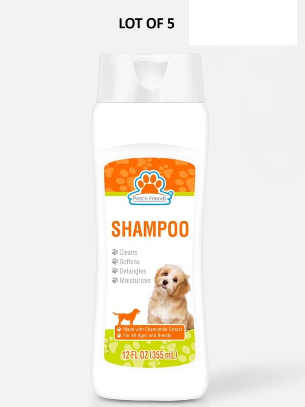 5 Pack of Pets'n Friends Pet Dog Shampoo Clean Soften Detangle Moisturize Bath